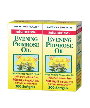 American Health Royal Brittany Evening Primrose Oil 500 mg 2 Bottles 200 Softgels Each
