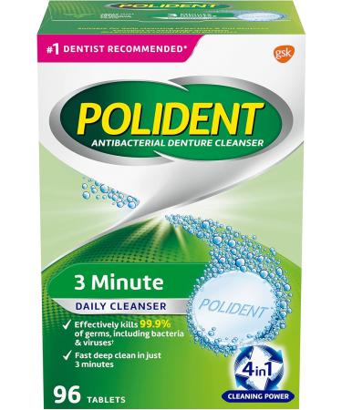 Polident 3 Minute Daily Denture Cleaner Triple Mint Fresh 96 Tabs (Packaging May Vary) & Denture Cleanser Paste 90ml 96's BEAUTY + BONDING_ADHESIVES ST-06053 - Buy Online on GoSupps.com