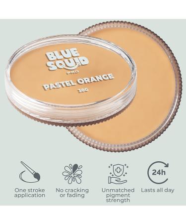Blue Squid PRO Face Paint - Pastel Orange 30g | Water Activated Professional Body and Face Makeup - Non Toxic Halloween Facepaint for Adults and Kids - Buy Online on GoSupps.com