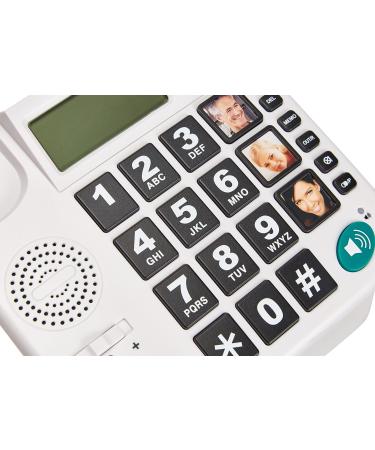 Maxcom KXT480BB UK Big Button Corded Phone with LCD Display and Photo Memory Buttons - White - Buy Online on GoSupps.com