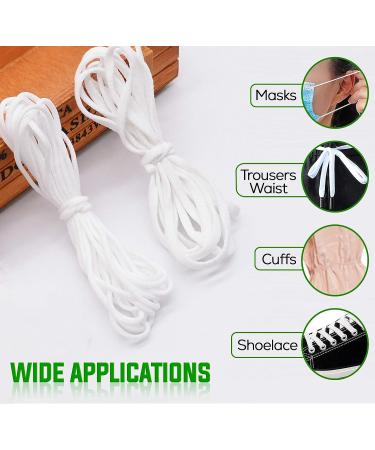 Purazam 1/8 Inch White Elastic Cord for Masks - 10 Yards Nylon/Spandex Fabric - Buy Online on GoSupps.com
