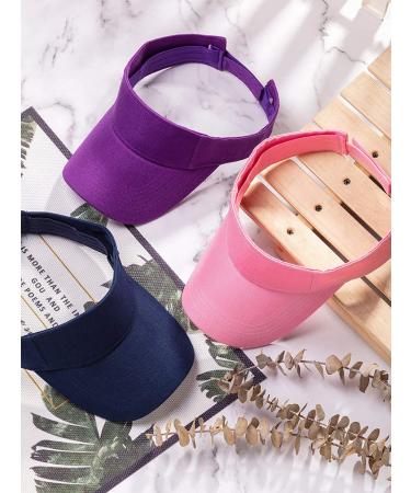 5 Pack Adjustable Sports Sun Visor Hats for Men and Women - Navy, Black, White, Pink, Purple - Buy Online on GoSupps.com