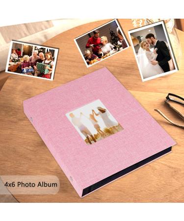 Miaikoe Photo Album 6x4 400 Pockets Slip in Large Capacity Album for Family Wedding Anniversary Linen Album Book Holds 400 Vertical 10x15cm Photos(400 Pockets Pink) 400 Pockets Pink - Buy Online on GoSupps.com