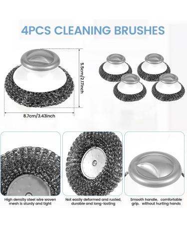 Stainless Steel Scrubber with Handle Multifunctional Steel Scouring Pads Rustproof Stainless Steel Sponges Portable Dish Scrubbers Reusable Utensil Scrubber for Home Kitchen Pot Pan(5pcs) - Buy Online on GoSupps.com