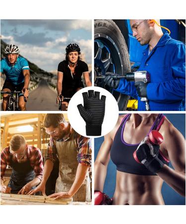 2 Pairs Copper Arthritis Gloves for Carpal Tunnel Pain Relief Half Finger compression Gloves with Adjustable Wrist Straps Small-Medium 2 - Buy Online on GoSupps.com