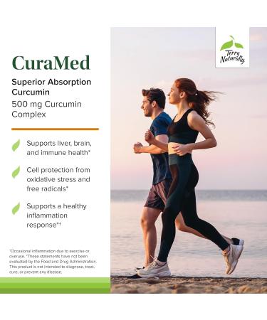 Terry Naturally CuraMed 500mg - Antioxidant Supplement for Brain & Immune Health Support - Supplement with Curcumin & Turmeric Essential Oil - Herbal Liver Support - 60 Capsules (Pack of 2) - Buy Online on GoSupps.com