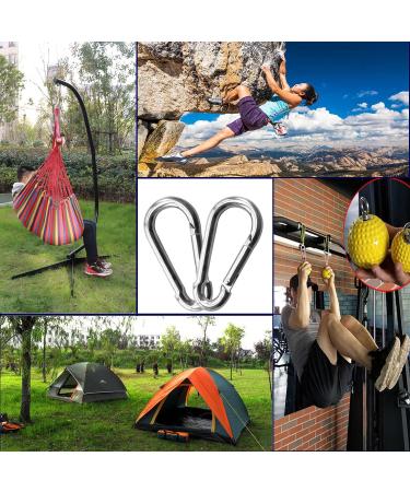 30 Pack Heavy Duty Spring Snap Hooks 4 Inch - 3/8 Carabiner Clips for Swing, Hammock, Fitness Gym, Boating - Large Steel Chain Quick Links Safety Buckle Connector - M10 Snap Hook Carabiners - Buy Online on GoSupps.com
