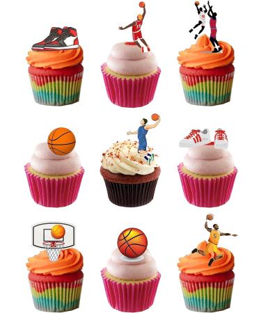 30 Stand Up Basketball Themed Edible Wafer Paper Cake Toppers Decorations - Buy Online on GoSupps.com