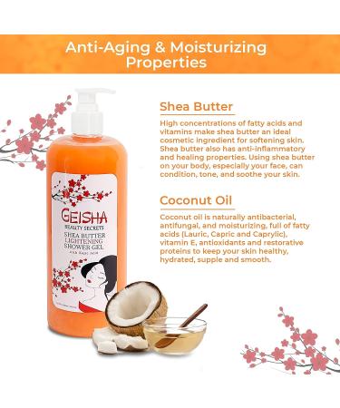 Geisha Kojic Acid Skin Brightening Body Wash - 33 Fl oz - Even Skin Tone, Reduce Dark Spots - Face & Body Shower Gel - Buy Online on GoSupps.com