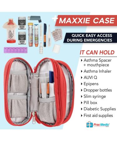 PracMedic Bags 2 Tier Insulin Cooler Travel Case - Red Carry Case for Epipen, Diabetic Supplies, Inhaler, Auvi-Q - First Aid Bag for Diabetes Medication - Buy Online on GoSupps.com