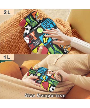NAANLE Cartoon Sport Water Bottle 2L - Large Hot Water Bottle for Bed Hand & Feet Pain Relief & Heat Therapy - Buy Online on GoSupps.com