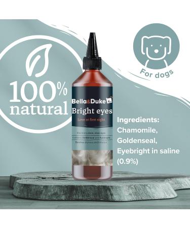 Bella & Duke Bright Eyes 50ml: Natural Antibacterial Dog Eye Drops with Goldenseal & Eyebright - Soothes Irritated Eyes, Prevents Infections - UK Made - Buy Online on GoSupps.com