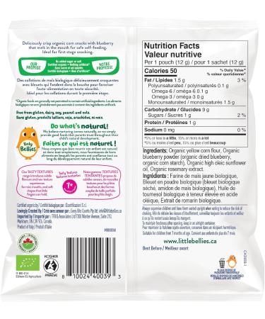 Little Bellies Baby Bellies Organic Blueberry Puffs 12 GR x 9 bags - Buy Online on GoSupps.com