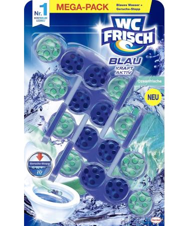 WC Frisch Kraft Aktiv Ocean Freshness Toilet Cleaner - 4x4 Pack | Innovative Smell-Stop Formula & Fragrance Stones for Superior Cleaning - Buy Online on GoSupps.com