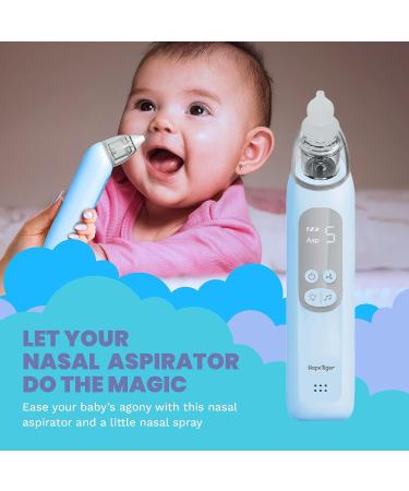 Rechargeable Nasal Aspirator for Babies - Electric Booger Sucker - Baby Nose Suction Device (Blue) - Buy Online on GoSupps.com