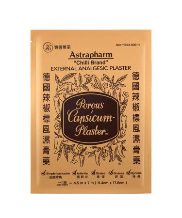 Chilli Brand External Plaster Porous Capsicum Plaster Minor Aches and Pain Relief HOT Patch 7 x 4.5 Sheet (24 Sheets)