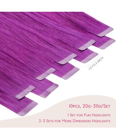 Buy If-Salt Purple Tape Extensions - 10pcs Real Hair 25g 45cm | Invisible Smooth Extensions for Girls - Buy Online on GoSupps.com