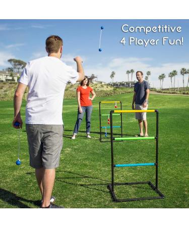 GoSports Pro Grade Ladder Toss Game Set | 6 Soft Rubber Bolo Balls | Indoor/Outdoor | Travel Case - Buy Online on GoSupps.com
