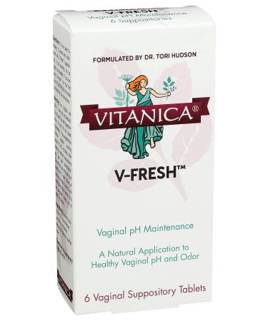 Vitanica V-Fresh Vaginal pH Support 6 Suppositories - Buy Online on GoSupps.com