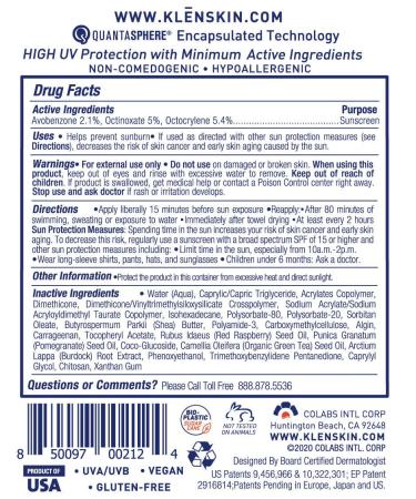Klenskin SPF 50 Vegan Sunscreen Face & Body Lotion 4oz - Broad Spectrum UV Protection for Adults & Kids - Buy Online on GoSupps.com