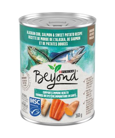Beyond Natural Wet Dog Food Alaskan Cod Salmon & Sweet Potato Ground Entree - 368 g Can (12 Pack)