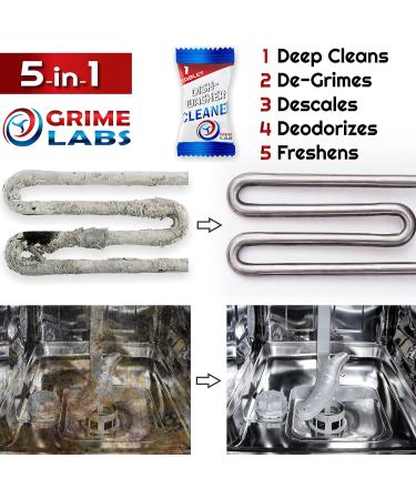 GRIME LABS Dishwasher Cleaner Deodorizer Descaler Tablets - 24 Pack | Heavy Duty Deep Clean and Limescale Remover | Rinse Aid Compatible | Dishwasher Machine Pods - 12 Months Supply - Buy Online on GoSupps.com