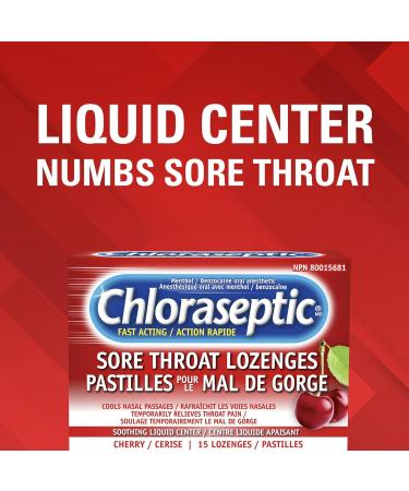 Chloraseptic Fast Acting Sore Throat Lozenges with Soothing Liquid Centre Cherry Flavour 15 Lozenges - Buy Online on GoSupps.com