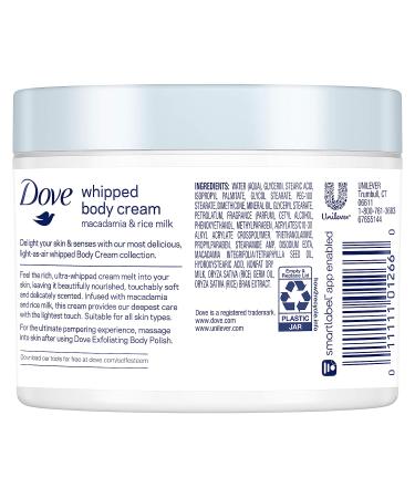 Dove Whipped Macadamia and Rice Milk Body Cream 10 oz - Luxurious Moisturizing Formula - Buy Online on GoSupps.com