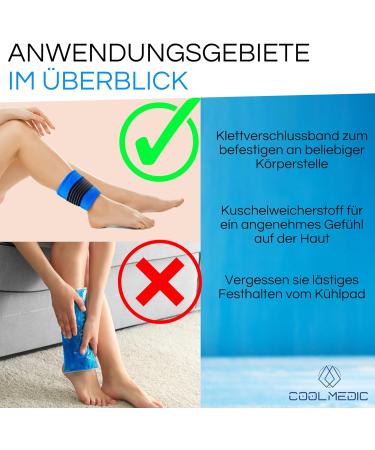 Coolmedic Premium Cooling Pad | XXL Cold Warm Compress 29x12cm | Gel Cooling Pillows & Bandage for Pain Relief | Ideal for Kids & Adults - Buy Online on GoSupps.com