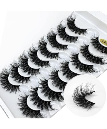 KOKAY False Eyelashes Russian Strip Lashes Faux Mink Lashes 8 Pairs DD Curl Reusable Fluffy 3D Fake Eyelashes Thick Soft Waterproof for Gift (K006 17MM)