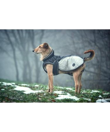 HUNTER Uppsala Extreme Dog Coat - Winter Water-Repellent Reflective Size 60 - Black/Grey | International Shipping Available - Buy Online on GoSupps.com