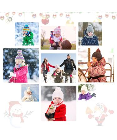 Baby Girls Double Pom Pom Bobble Hat - Toddler Winter Beanie for Kids 1-6Y Blue - Buy Online on GoSupps.com
