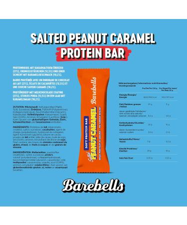 Buy Barebell's Soft Protein Bar - Salted Peanut Caramel 16g Protein Low Sugar No Palm Oil | 12 x 55g - International Shipping - Buy Online on GoSupps.com