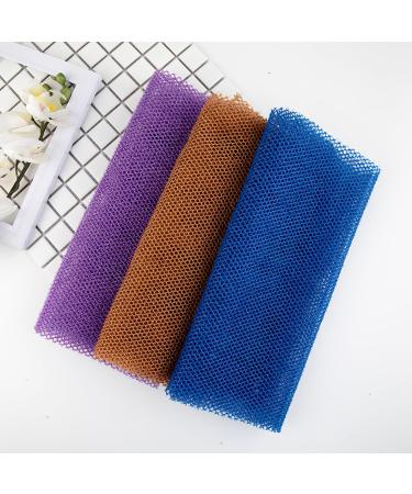 3 Pieces African Exfoliating Net African Net Sponge Nylon African Bath Sponge Net African Net Long Net Bath Sponge Natural Fibers for Smooth
