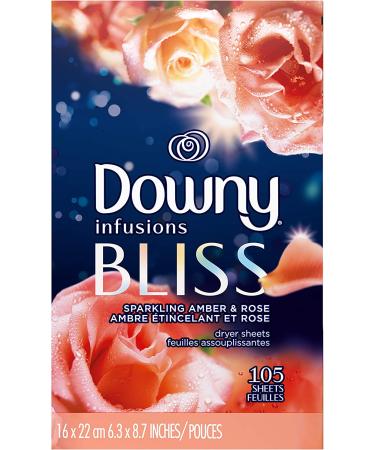 Downy Infusions Bliss Dryer Sheets - Sparkling Amber & Rose, 105 Sheets (Pack of 1) - Buy Online on GoSupps.com