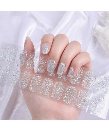 22 STK nail film self -adhesive semi -hardened gel nail polish sticker gel nail foils UV hardening salon quality long -lasting nail polish strips for sticking ont