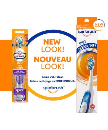 Spinbrush PRO CLEAN Battery Powered Toothbrush - Medium Bristles Gold/Blue - 1 Count | International Shipping Available - Buy Online on GoSupps.com