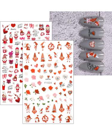 JMEOWIO 10 Sheets Valentines Day Heart Nail Art Stickers Decals Self-Adhesive Rose Love Nail Supplies Nail Art Design Decoration Accessories - Buy Online on GoSupps.com