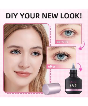 Sensitive Glue for DIY Lash Extension Self Application Hypoallergenic Cluster Lash Adhesive Black 1s Fast Dry and Extra Strong Eyelash Adhesive 10 Days Retention Individual lash Extension Glue 5ml - Buy Online on GoSupps.com