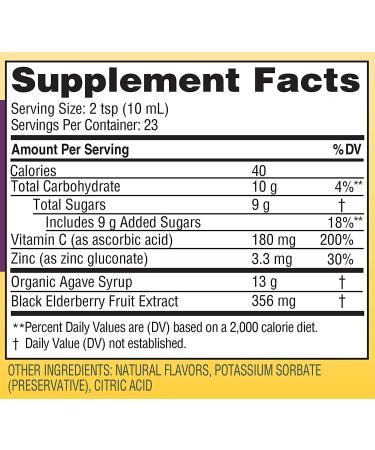 Zarbee's Black Elderberry Immune Support - 8 fl oz | Best Natural Defense - Buy Online on GoSupps.com