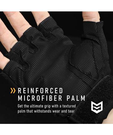 Mission Made Hellfox Tactical Fingerless Gloves for Men - Medium, Pitch Black - Buy Online on GoSupps.com