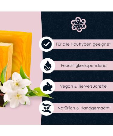 Natural Vegan Jasmine Soap Bar - Solid Shower Gel & Shampoo for All Skin Types - Panu 110g - Buy Online on GoSupps.com