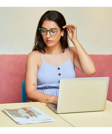 FEISEDY Blue Light Blocking Glasses for Women & Men - Cateye TR90 Frame B2772 Green - 52mm Computer Glasses for Eye Protection - Buy Online on GoSupps.com