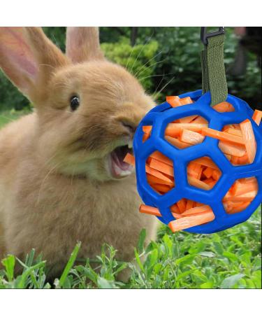 Hanging Hay Feeder Ball for Rabbits & Guinea Pigs - Pet Food Dispenser & Toy - Blue - Buy Online on GoSupps.com