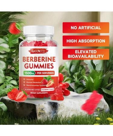 Berberine Gummies with Ceylon Cinnamon High Potency Berberine HCL Supplement for Immune Support Sugar Free Vegan Strawberry Flavor 60 Count Strawberry 60 Count (Pack of 1) - Buy Online on GoSupps.com