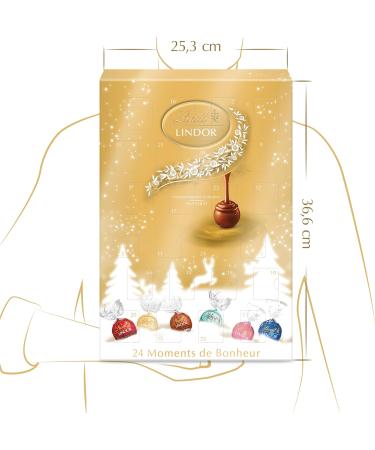 Lindt - Calendrier de l'Avent LINDOR - Assortiment de Chocolats au Lait Noirs Blancs Lait-Noisette Noix de Coco et Fraise - C ur Fondant - Id al pour No l 300g - Buy Online on GoSupps.com
