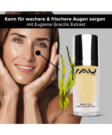 RAU White Tea Eye Cooling Gel - Reduce Dark Circles & Eye Bags | Anti-Aging Firming Gel with Allantoin & Jojoba Extract - 1.02 fl. oz - Buy Online on GoSupps.com