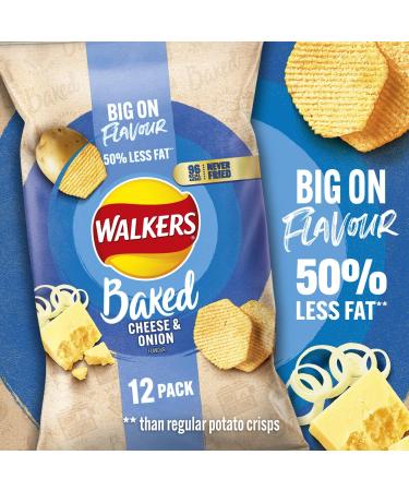 Walkers Cheese & Onion Baked Crisps 12 x 22g Blue - Buy Online on GoSupps.com