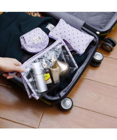 Shop 3-Piece Waterproof PVC Cultural Bag Set - Transparent Makeup & Cosmetic Bags for Women - Purple Travel Wallet - Buy Online on GoSupps.com