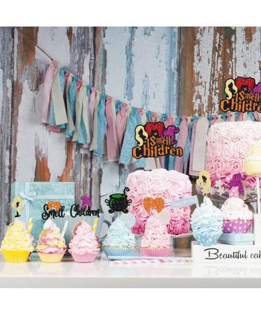 Gyufise 25Pcs Halloween Hous Pous Cupcake Toppers I Smell Children Cake Topper Glitter Magic Book Witch Hair Halloween Cupcake Picks Decorations for Halloween Theme Kids Birthday Party Supplies Color 9 - Buy Online on GoSupps.com